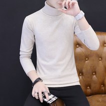 남자목폴라코디 가을 겨울 스웨터 니트셔츠 슬림 화이트 이너 솔리드 무지 트렌드 남성의류 628033829