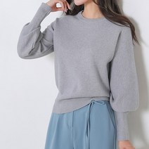 헤이올리 라운드넥 볼륨소매 풀오버 니트