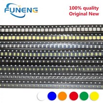 200 개/몫 0603 0805 1206 3528 5050 5730 SMD LED 빨강 옐로우 그린 화이트 블루 오렌지 발광 다이오드, 5050 블루