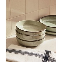 자라홈(ZARAHOME) 앤틱 이펙트 림 디테일 포슬린 볼 45270211982, 아쿠아 그린_4 x 15 x 15 cm