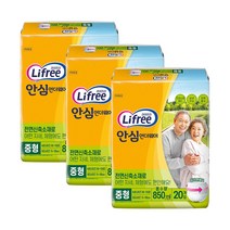 라이프리 안심언더웨어 성인용기저귀 중형 20매 x 3개, 단품