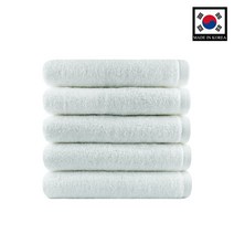데일리스탠다드 대한민국 플렉스 항균 수건 뱀부얀 170g 1매 국내산 세면타올 고급타올 최고급면, 퓨어 화이트 5매