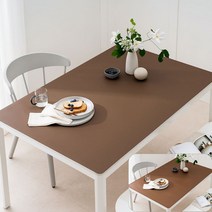 (14colors 11size) 롤로아 100% 방수 가죽 식탁보 테이블보, 210x100cm, 양면-13 (Darkbrown+DarkGold)