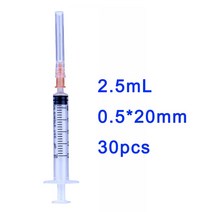 일회용 플라스틱 산업 주사기 1ml 2ml 3ml 5ml 10ml 바늘 1cc 멸균 인젝터, 03 2.5mL - 30pcs
