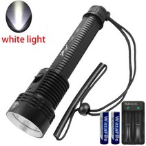 랜턴 해루질 써치 수중 엘프 전문 XHP70 Led 손전등 18650 충전식 토치 강력한 전술 플래시 라이트 IPX8 방수 핸드 램프, battery charger A