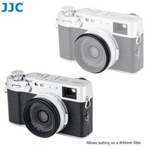 가성비 좋은 Fujifilm X100V 용 JJC 카메라 렌즈 후드 그늘 보호기 및 어댑터 링 후지 필름 LH-X100 AR-X10, 02 Silver