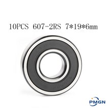 베어링 유니트베어링 니들베어링 특수베어링툭수베어링 10pcs abec-5 607-2rs 607 rs 607 2rs 607rs 7x19x6mm 소형 고무 밀봉 볼 깊은 홈, ABC 5