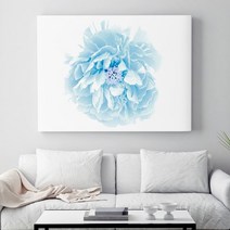 셀러허브 크리스탈 블루 모란 No1 생동감 넘치는 모란 꽃 액자 40호, 직사각형(100x73cm)／캔버스액자(옆면검정)