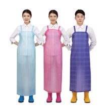 포시스 방수앞치마 우레탄 앞치마 (대) 무늬 체크 스트라이프 물방울, 딥블루, (대) 물방울, 1개