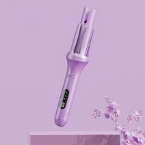 OUFELIME 자동 고데기 봉고데기 이온 케어 온도 조절 양방향 회전 스타일러, 자주색
