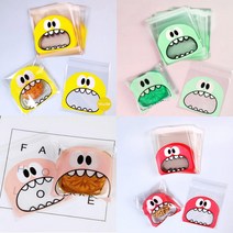 투명 선물 포장 비닐 (14x17cm) 대형100P 쿠키 간식포장 비닐포장지 OPP봉투 어린이집 유치원, ◐레드★⊙