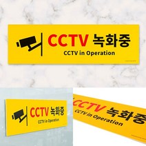 대형 옐로우 CCTV녹화중 포맥스 표지판 표시판 안내판