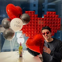 하피블리 발렌타인데이이벤트 빅하트 풍선 하트안경 파티용품세트, 발렌타인데이이벤트세트(빅하트)