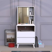 방친구 세레브 2자 3단 화장대, 화이트i
