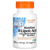 Doctors Best 항산화 관리 Na-RALA R-리포산 R-Lipoic Acid 100mg 200mg 60정 1팩