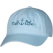 Salt Life 시그니처 앵커 모자 파파야 OSFM, One Size, Airy Blue