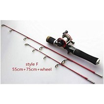 휴대용 낚싯대 콤보 세트 아이스로드 베이트 캐스팅 겨울 낚싯대 솔리드 칩 55cm 75cm 보트 물고기 텔레스코픽 낚싯대 (색상 : c) 다이와 시마노 레이카, 스타일 f