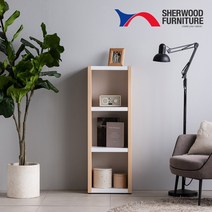 [쉐우드가구][착불배송]샤인 수납형 모던 400 3단 책장, 워시