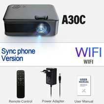 미니빔 프로젝터 빔프로젝트 가정용 캠핑 미니 휴대용 beam projector 30 홈 시어터 시네마 배터리 동기화 전화 빔 빔 4 영화, a30c, 나는 플러그