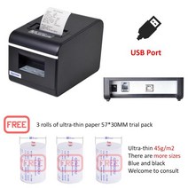xprinter 송장 프린터 출력기Xprinter XP-Q0E 자동 커터 주방 영수증 열 프린터 5mm 급속하게 인쇄 대용량, 01 USB PORT_03 AU 플러그