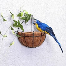 미니어쳐 35/25cm 수제 시뮬레이션 앵무새 크리에이티브 깃털 잔디 입상 장식 동물 조류 정원 소품 미니어, 04 blue parrot_01 25CM