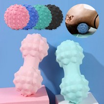 도매창고 돌기 땅콩 마사지볼 지압 안마볼 라크로스볼 싱글 스트레칭 돌기볼 필라테스볼, 블랙, 더블