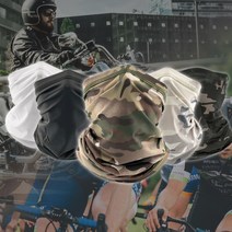 에이크런 여름용 쿨 오토바이 자전거 골프 등산 자외선차단 바라클라바 목토시 넥워머, 블랙멀티캠