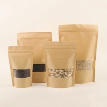 [다담아팩] 밝은 크라프트 사각투명창 지퍼스탠드 (200g 400g 700g 1kg), 4. 200x300(100매), 1개, 1개