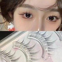 BLOWFISH FUGU인조 속눈썹 자연스러운 만화 속눈썹 투명라인, 5쌍입