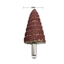 1/4pcs 80# Tapered Cone Grinding Head Sandpaper Flap Wheels 6MM Shank Woodworking Parts Polishing Sa, 02 25mm