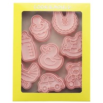 Mian Xiao Xin 비스킷 몰드 DIY 3D 입체 홈베이킹 도구 아이싱 쿠키스탬프 8종 세트, 1개, 가정