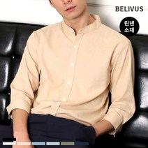 빌리버스 남성 린넨 셔츠 BTT016 남자 여름 7부 남방