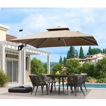 대형 파라솔 천막 테라스 횡단보도 초대형 그늘, 폴3m정사각형+베이스160파운드