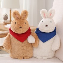 솔레마켓 토끼 인형 보온물주머니 커버포함 핫팩 찜질팩 1L 사은품 증정, 갈색토끼