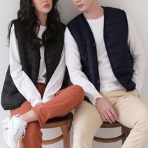 패딩조끼 상의 패딩 지퍼 슬림핏 두꺼운 보온성좋은 스타일 심플한 디자인 겨울패딩