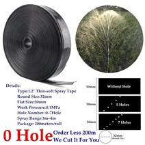 농약 호스 농업용 점적 관수 07홀 1.2quot Φ32mm 얇은 소프트 스프레이 관개 농업 관개 스프링클러 테이프 옥상 냉각 시스템 물 튜브, 0홀, 30m(99피트)
