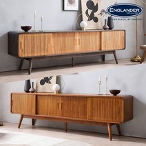 [잉글랜더] [X롯데단독] 마르코 높은 원목 거실장 2000-착불, 색상:블랙워시+내츄럴