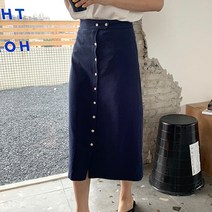 네모엔룩 여성용 버튼비조 장식 스커트 TT