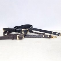 [니트박스 뜨개실] 크로스 가죽 손잡이/가방끈, 1.5cm 브라운