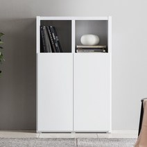 아씨방가구 심플 36T 800 3단 도어형 책장, 화이트