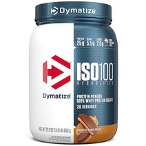 Dymatize ISO100 유청 단백질 파우더 가수분해된 100% 분리 25g 글루텐 프리 빠른 소화 초콜릿 땅콩 버터 20회 분량 USA 미국, 20.0 Servings (Pack of 1), Chocolate Peanut Butter