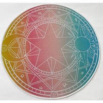 타로 스프레드천 오로라 마법진 원형 타로 카드 러그, 트로피칼 브리즈