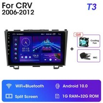 안드로이드올인원 JMCQ 2 Din 안드로이드 11 자동차 라디오 멀티미디어 비디오 플레이어 혼다 CRV CR-V 2006-2012 탐색 GPS Carplay 4G 헤드 유닛, T3-MIC