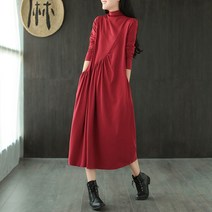FANSYLI 2022봄 여 미디 원피스 셔츠 롱스커트 2932호 1F