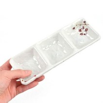 멜라민 나눔 접시 종지 반찬 접시 소스볼 19.5cm 3구, M특3칸초장