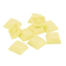 10pcs 1u 투명 키 캡 프로필 컬러 키 캡 세트 기계 기계식 키보드 체리 mx/클론 스위치 용 diy 키 키트, 2x2x2cm, PBT, 노란색
