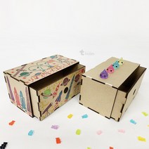 빨간오리 조립 우드 스텐실 서랍장 직사각 1단/만들기 꾸미기