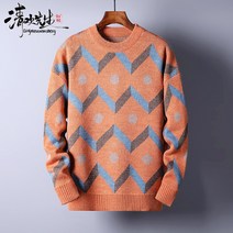 풀오버니트 알파카 와이드 루즈핏 건 아스팔트 남자 청소년 자카드 애니메이션 패턴 굵은털실 상의 2866171758