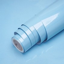 단색 자기 접착 비닐 벽지 거실 주방 캐비닛 가구 스티커 PVC 방수 대리석 연락처 용지, [03] 40cm x 5m, [06] Shiny Light Blue