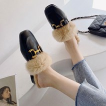 하이비비 토끼털 여성 뮬 슬리퍼 겨울 뮬 슬리터 털슬리퍼 털 블로퍼